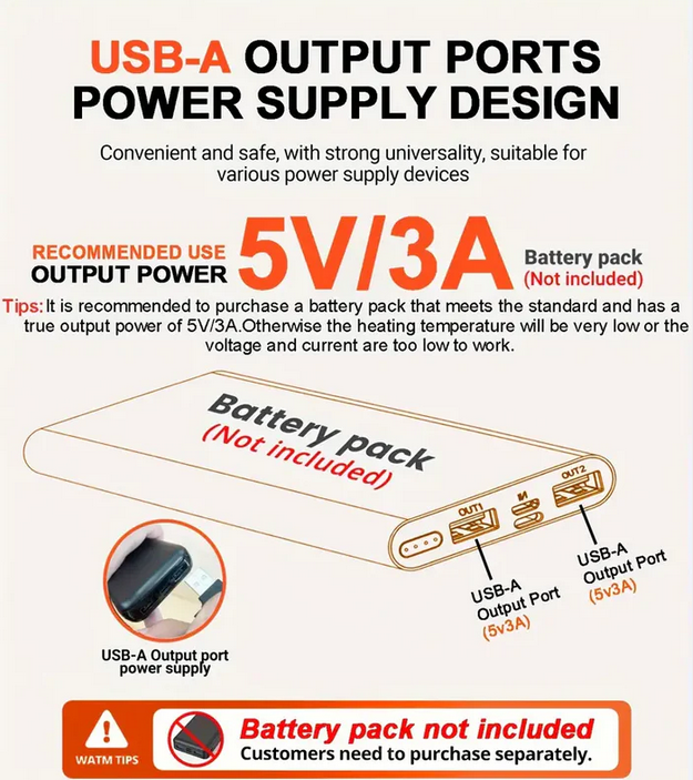 Forleng varmen fra jakken din med vårt eksterne batteri 